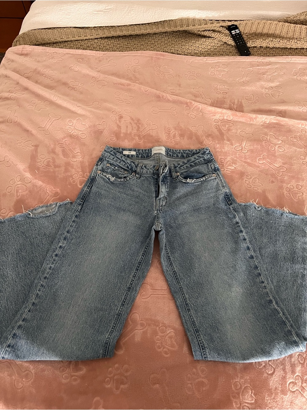 Publish Light Blue Wide-Leg Distressed Jeans
